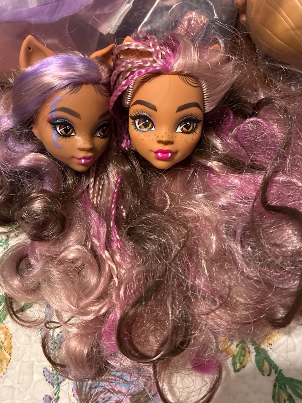 monster high Pink and Purple Ombre Styling Doll Heads